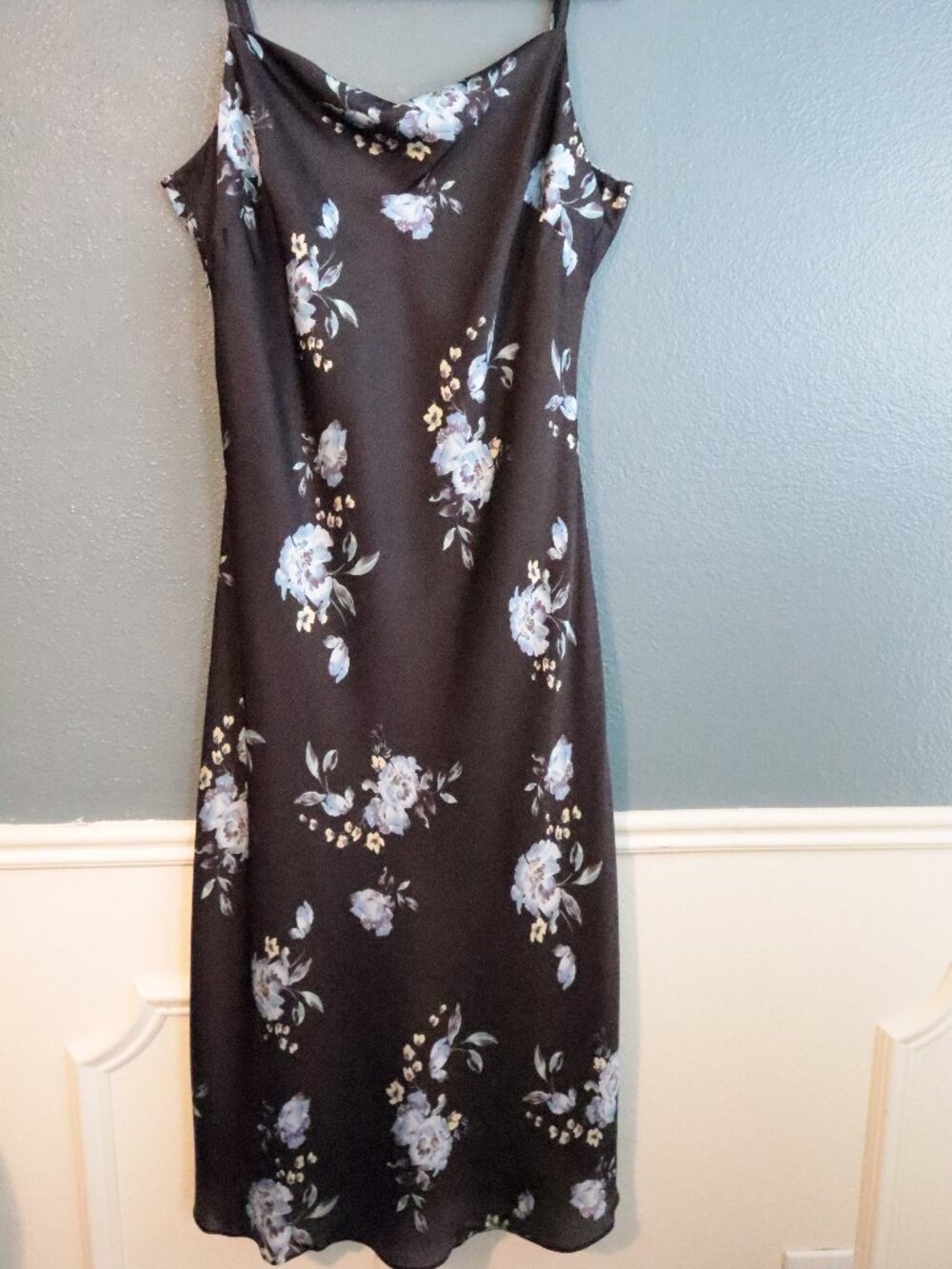 White House Black Market Black Floral Slip Dress